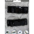 wrbl 2pc sequin black bow
