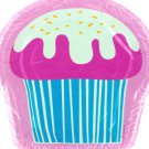8 pk 8 x 8 in. yummy cupcake shaped plates