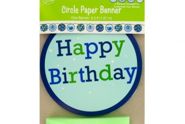 ocean preppy circle paper banner 5.5 ft