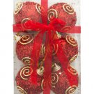Christmas Glitter Spiral Ball Ornaments Set