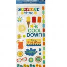 Summer Time Clear Stickers with Glitter Accents