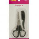 Stainless Steel Facial Hair Scissors and Comb Grooming Set