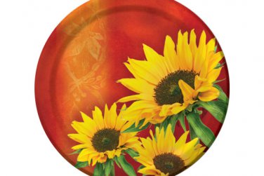 Sunflower Style Round Plates Set