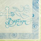 Blue Faithful Dove Baptism Lunch Napkins