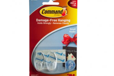 3M Small Clear Damage-Free Hanging Hooks