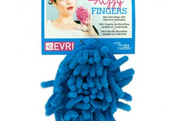 Blue Fuzzy Fingers Mini Microfiber Mitt