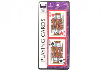 Plastic-coated playing cards, pack of 2 sets