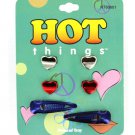 Metallic hair clips, set of 3 pairs