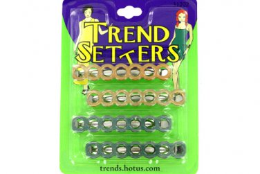 Circle barrettes, package of 4