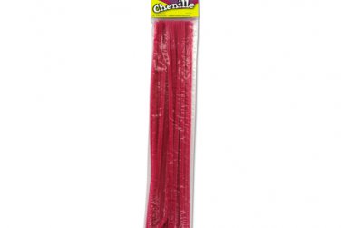 Bright pink chenille stems, pack of 25