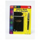 address book with pen and keychain