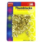 100 Pack brass colored thumbtacks