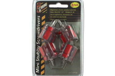4 Pack miniature stubby screwdriver set