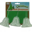 Plastic bell ornaments, pack of 3