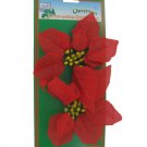 Poinsettia ornaments, pack of 2