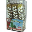Silver icicle ornaments, pack of 6