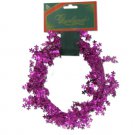 Fuschia wire garland, snowflakes