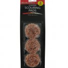 Copper scouring pads, package of 3