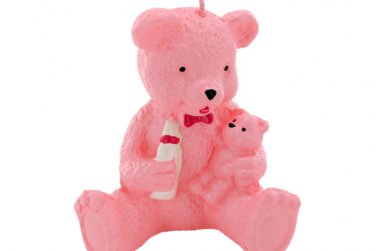 2.5 Inch x 3.5 Inch Pink Bear Candle