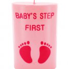 4 Inch x 2.5 Inch Pink Footprint Candle