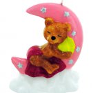 3.5 Inch x 4 Inch Pink Sleeping Bear Candle