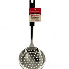 stainless steel skimmer with black handle
