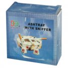Ceramic Floral Print Ashtray with Snuffer