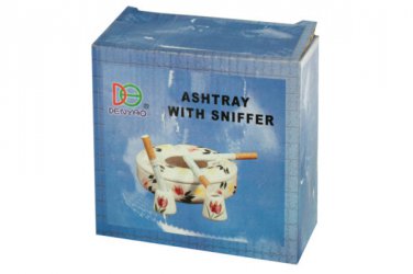 Ceramic Floral Print Ashtray with Snuffer