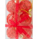 Christmas Tinsel Wrapped Ball Ornaments Set