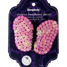 simplicity pink sequin butterfly slide on headband accent