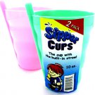 Sipper cup with built-in straw