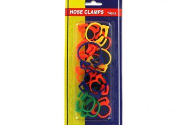 Plastic hose clamps, pack of 14
