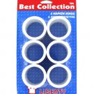 White napkin rings, pack of 6