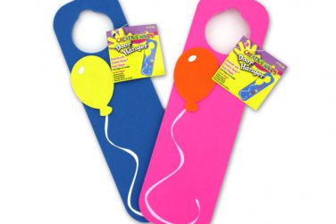 Foam door hanger with balloon design