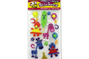 3-D Party animal stickers