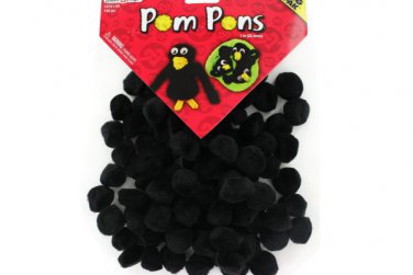 Black craft pom poms