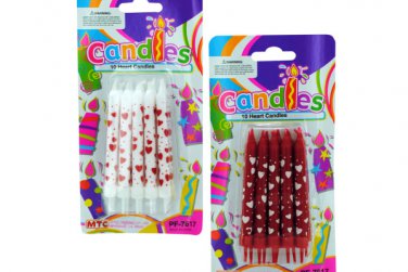 10 heart candles