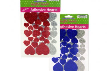 Glitter Foam Adhesive Hearts