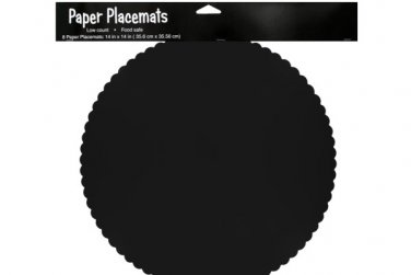 Scalloped Paper Placemats - Black