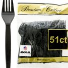 Heavy Duty Black Plastic Forks Set