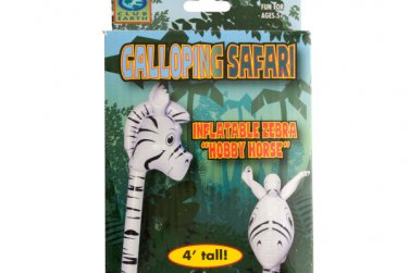 Galloping Safari Inflatable Zebra Hobby Horse