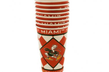Miami Hurricanes Paper Cups Set