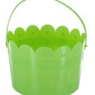 Green Scalloped Plastic Bucket with Handle