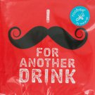 Red Mustache Beverage Napkins