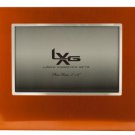 Orange Aluminum Photo Frame with Silver Inlay