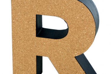 'R' Decorative Cork Board Letter