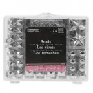 Silver Prong Studs Set in Case