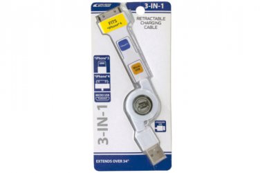3-In-1 Retractable Charging Cable