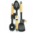 Wood handle kitchen utensils