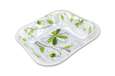 Square bowl with spring floral design